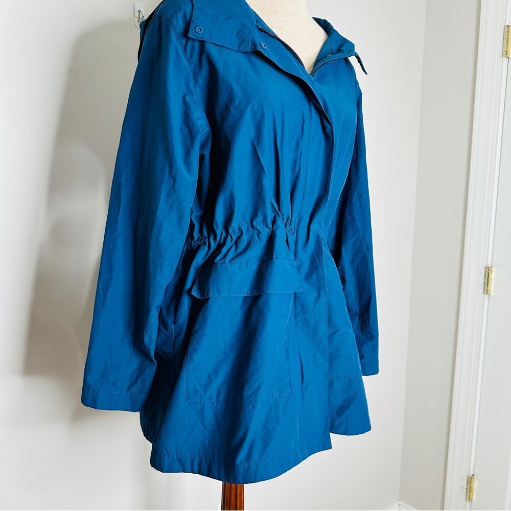 Eileen Fisher Women's Blue (Atlantis) Hooded Anorak Jacket Size Small - Picture 6 of 12